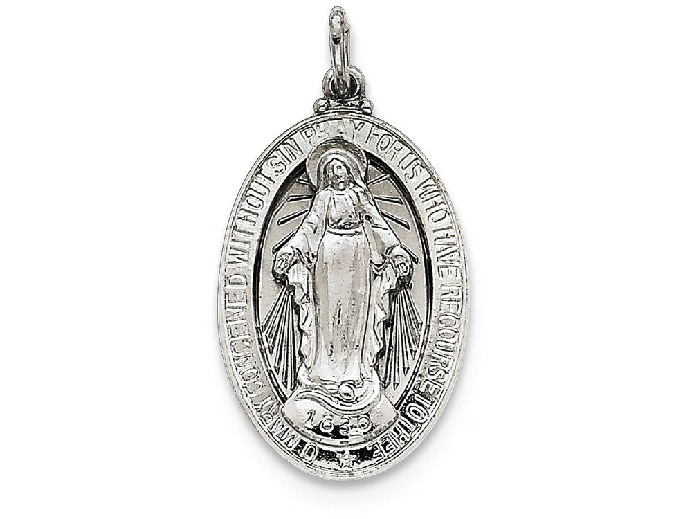 FJC Finejewelers Sterling Silver Miraculous Medal Pendant Necklace - Chain Included