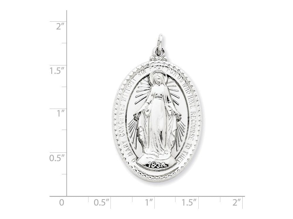 FJC Finejewelers Sterling Silver Miraculous Medal Pendant Necklace - Chain Included