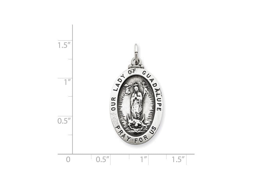 FJC Finejewelers Sterling Silver Our Lady Of Guadalupe Medal Pendant Necklace - Chain Included