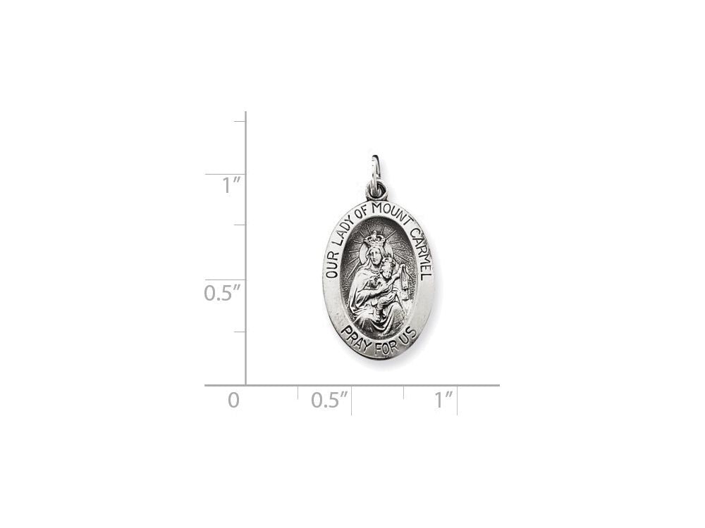 FJC Finejewelers Sterling Silver Antiqued Our Lady Of Mt.carmel Medal Pendant Necklace - Chain Included