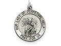 FJC Finejewelers Sterling Silver Antiqued Our Lady Of Perpetual Help Medal Pendant Necklace - Chain Included