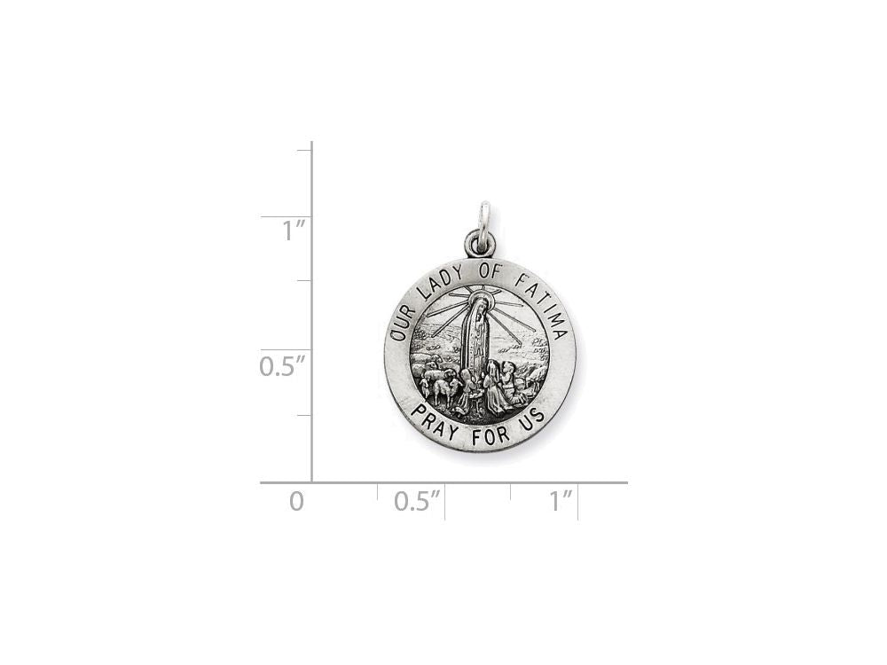 FJC Finejewelers Sterling Silver Antiqued Our Lady Of Fatima Medal Pendant Necklace - Chain Included
