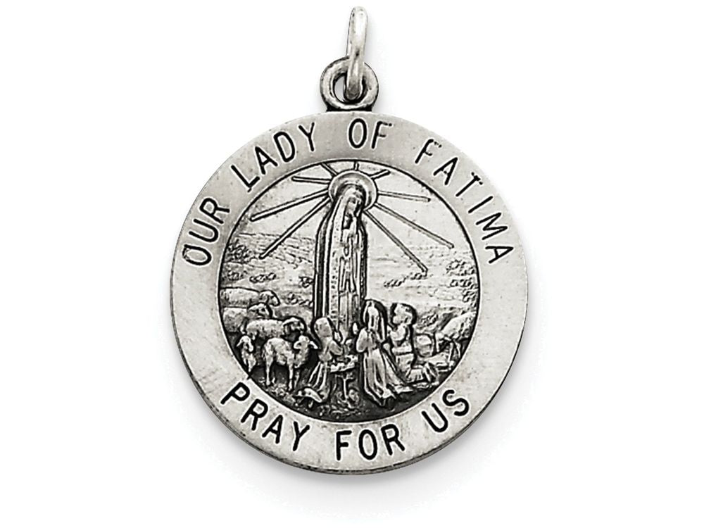 FJC Finejewelers Sterling Silver Antiqued Our Lady Of Fatima Medal Pendant Necklace - Chain Included