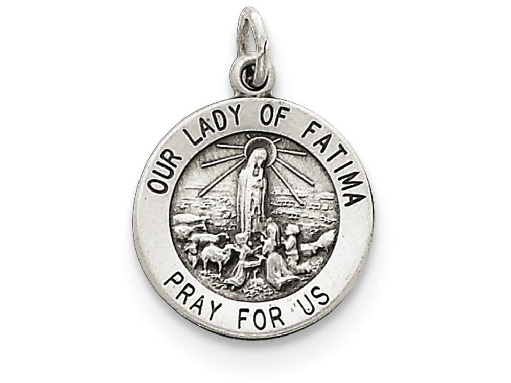 FJC Finejewelers Sterling Silver Our Lady Of Fatima Medal Pendant Necklace - Chain Included