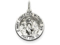 FJC Finejewelers Sterling Silver Antiqued Blessed Mother Medal Pendant Necklace - Chain Included