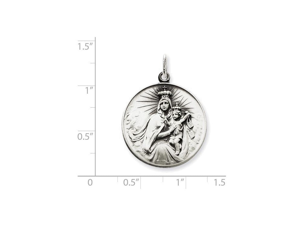 FJC Finejewelers Sterling Silver Antiqued Our Lady Of The Holy Scapular Medal Pendant Necklace - Chain Included