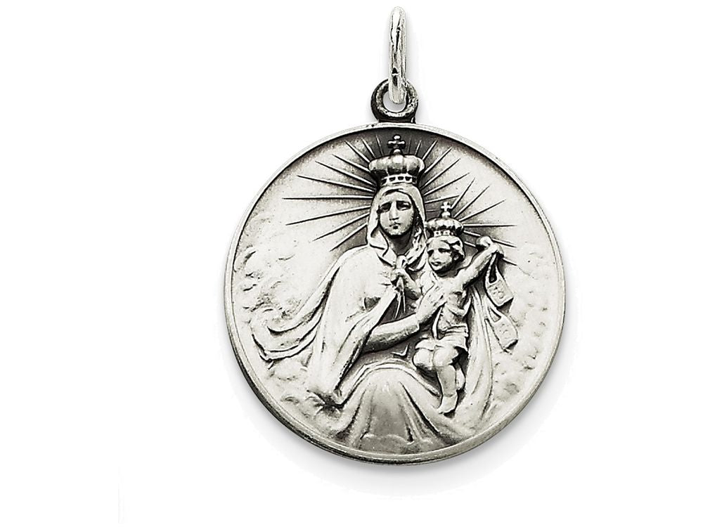 FJC Finejewelers Sterling Silver Antiqued Our Lady Of The Holy Scapular Medal Pendant Necklace - Chain Included