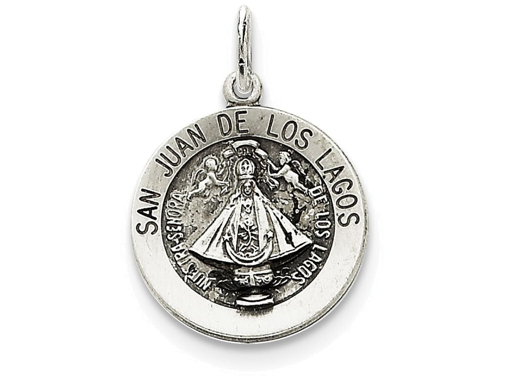 FJC Finejewelers Sterling Silver Antiqued San Juan Los Lagos Medal Pendant Necklace - Chain Included