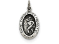 FJC Finejewelers Sterling Silver Antiqued Saint Christopher Medal Pendant Necklace - Chain Included