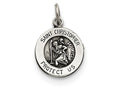 FJC Finejewelers Sterling Silver Antiqued Saint Christopher Medal Pendant Necklace - Chain Included