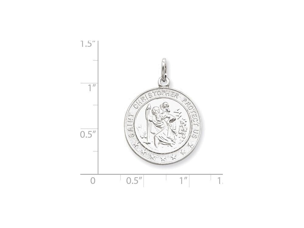 FJC Finejewelers Sterling Silver Saint Christopher Medal Pendant Necklace - Chain Included