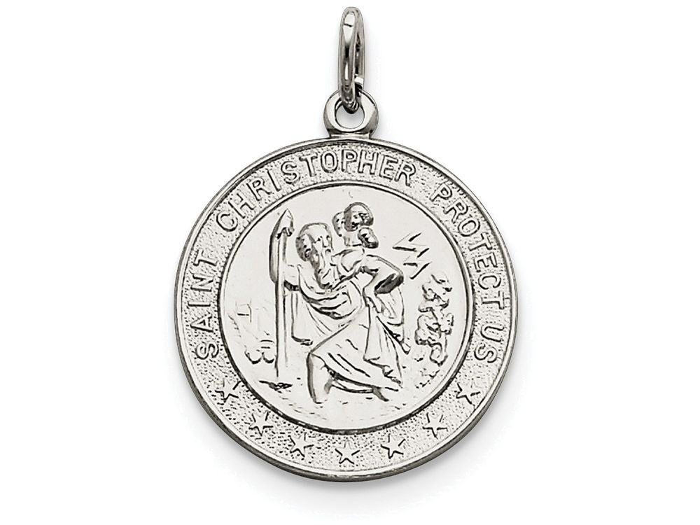 FJC Finejewelers Sterling Silver Saint Christopher Medal Pendant Necklace - Chain Included