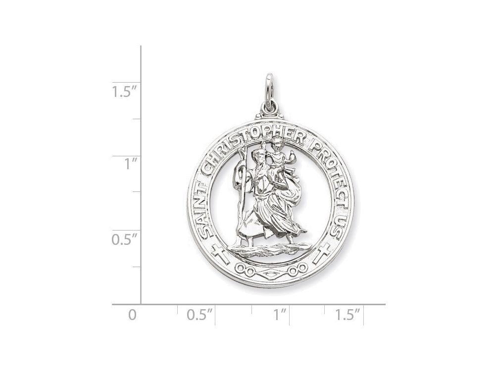 FJC Finejewelers Sterling Silver Saint Christopher Medal Pendant Necklace - Chain Included