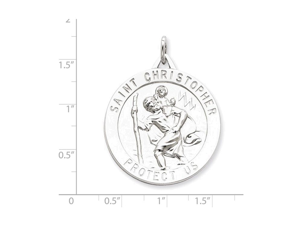 FJC Finejewelers Sterling Silver Saint Christopher Medal Pendant Necklace - Chain Included