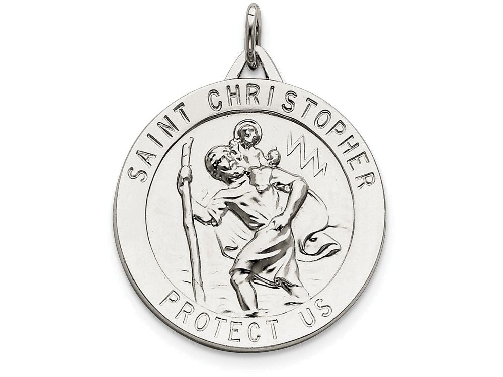 FJC Finejewelers Sterling Silver Saint Christopher Medal Pendant Necklace - Chain Included
