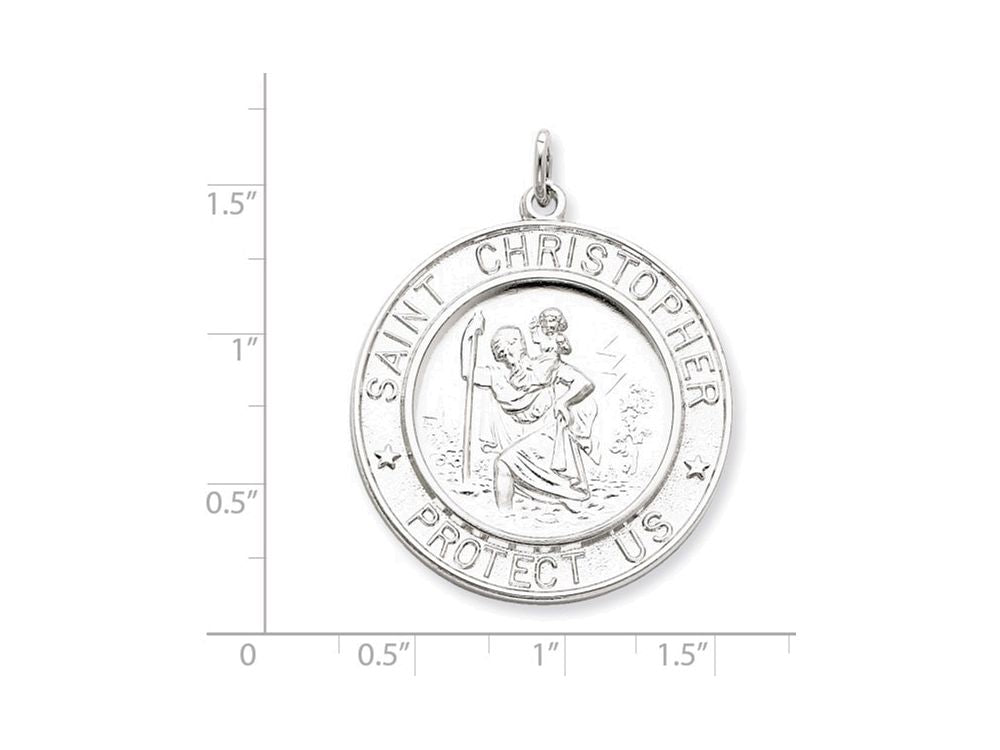FJC Finejewelers Sterling Silver Saint Christopher Medal Pendant Necklace - Chain Included