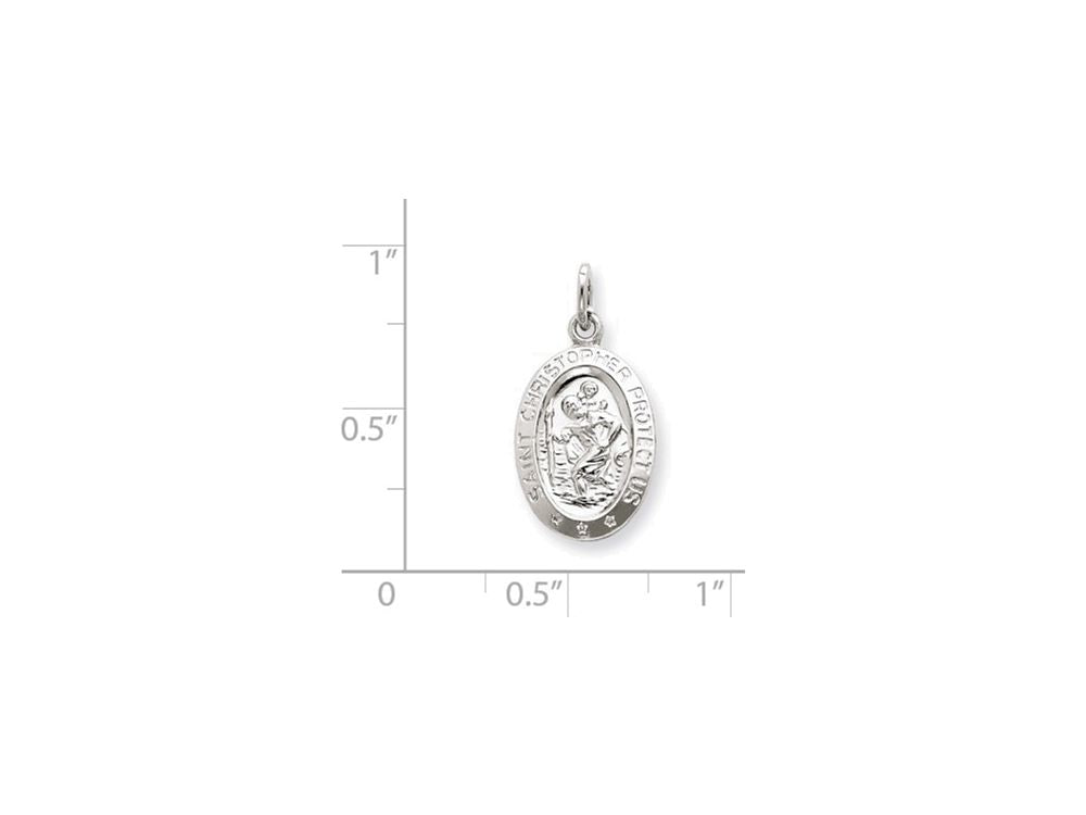 FJC Finejewelers Sterling Silver Saint Christopher Medal Pendant Necklace - Chain Included