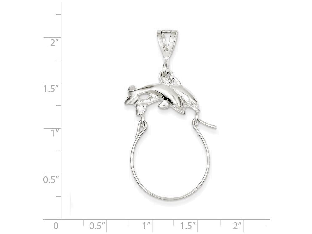 FJC Finejewelers Sterling Silver Dolphin Charm Holder