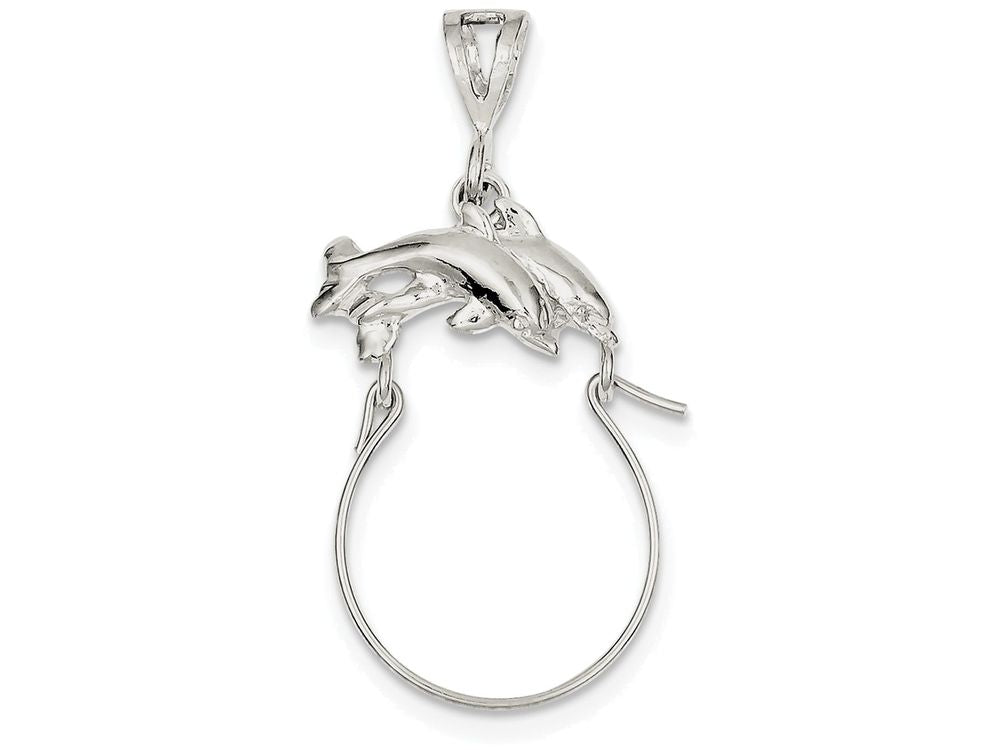 FJC Finejewelers Sterling Silver Dolphin Charm Holder