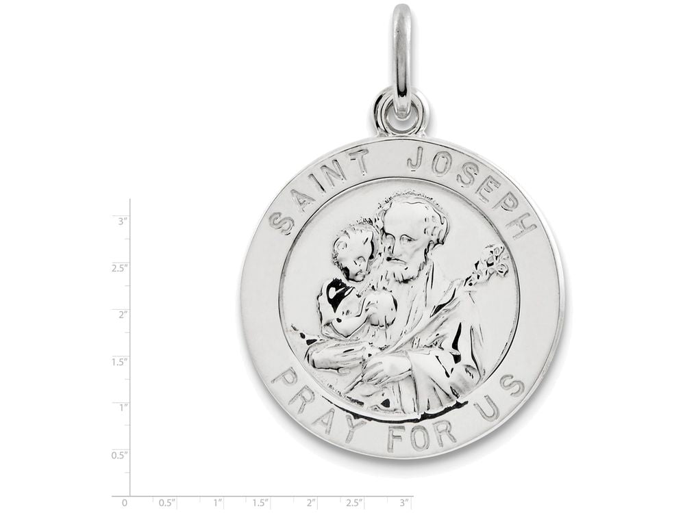 FJC Finejewelers Sterling Silver Saint Joseph Medal Pendant Necklace - Chain Included