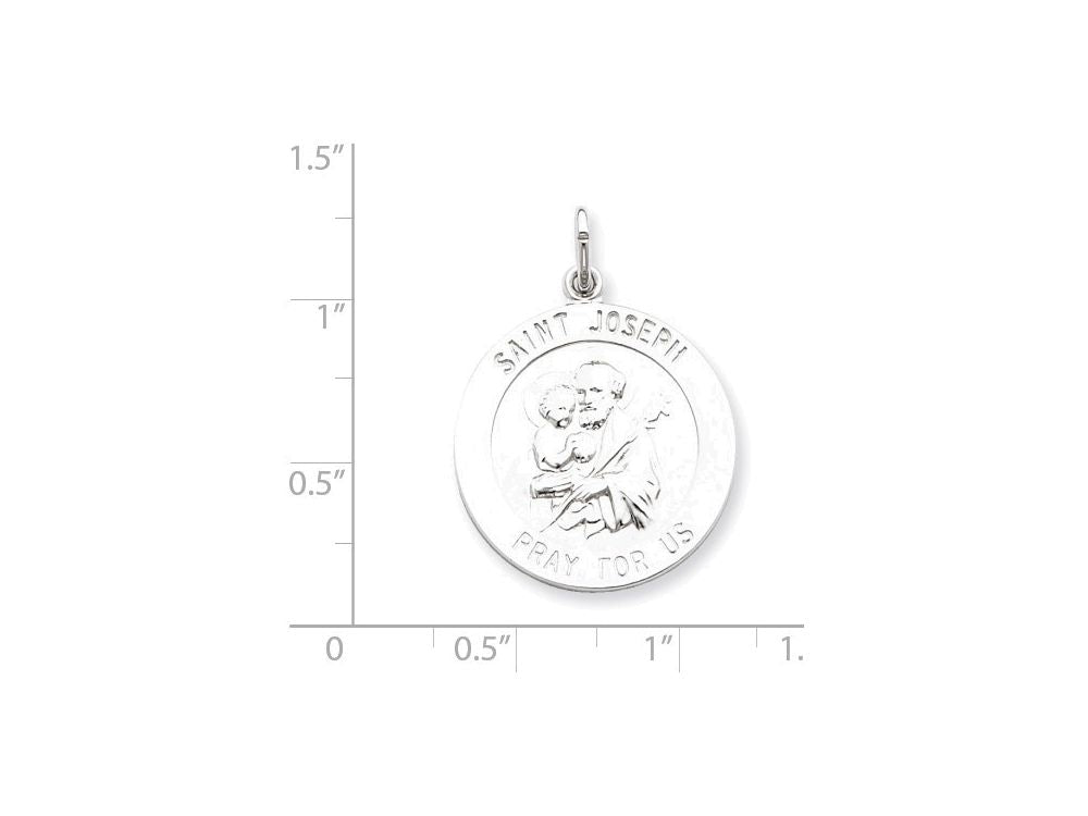 FJC Finejewelers Sterling Silver Saint Joseph Medal Pendant Necklace - Chain Included