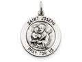 FJC Finejewelers Sterling Silver Antiqued Saint Joseph Medal Pendant Necklace - Chain Included