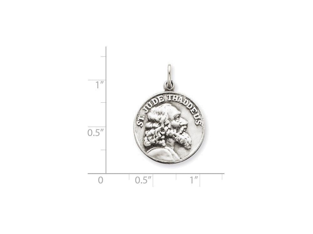 FJC Finejewelers Sterling Silver Saint Jude Thaddeus Medal Pendant Necklace - Chain Included
