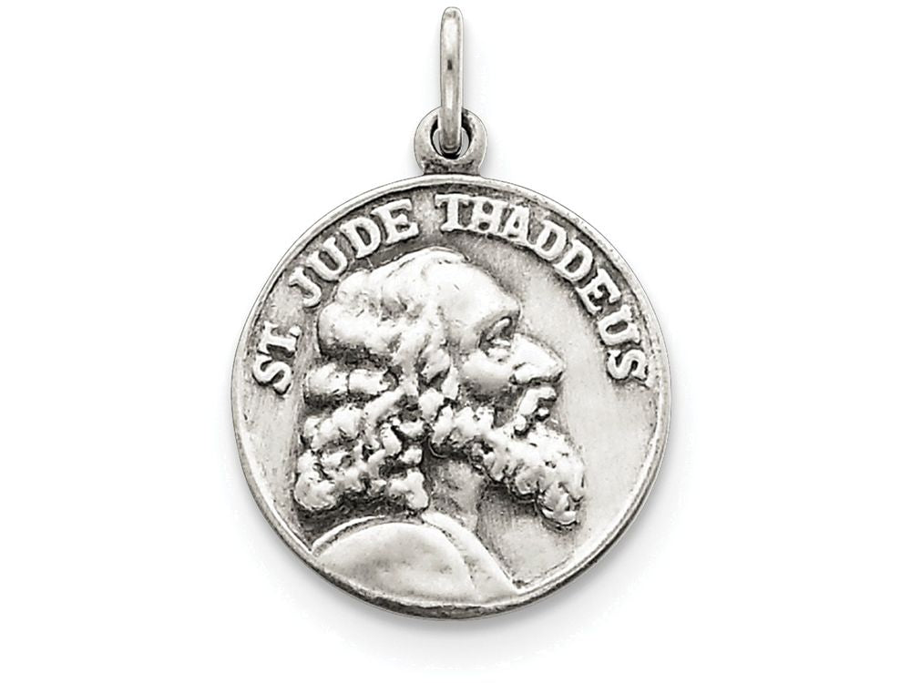 FJC Finejewelers Sterling Silver Saint Jude Thaddeus Medal Pendant Necklace - Chain Included