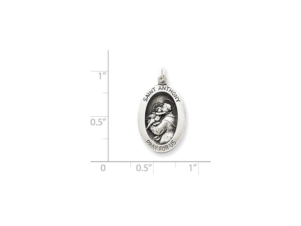 FJC Finejewelers Sterling Silver Antiqued Saint Anthony Medal Pendant Necklace - Chain Included