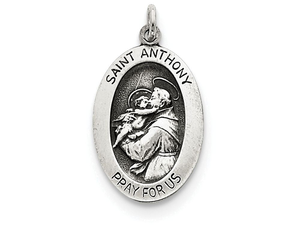 FJC Finejewelers Sterling Silver Antiqued Saint Anthony Medal Pendant Necklace - Chain Included