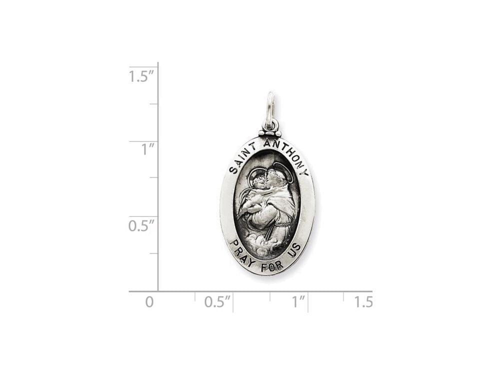 FJC Finejewelers Sterling Silver Antiqued Saint Anthony Medal Pendant Necklace - Chain Included