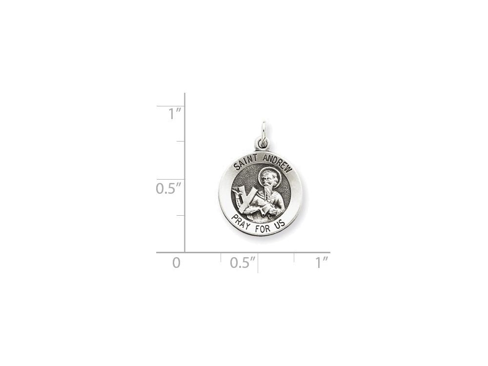 FJC Finejewelers Sterling Silver Antiqued Saint Andrew Medal Pendant Necklace - Chain Included