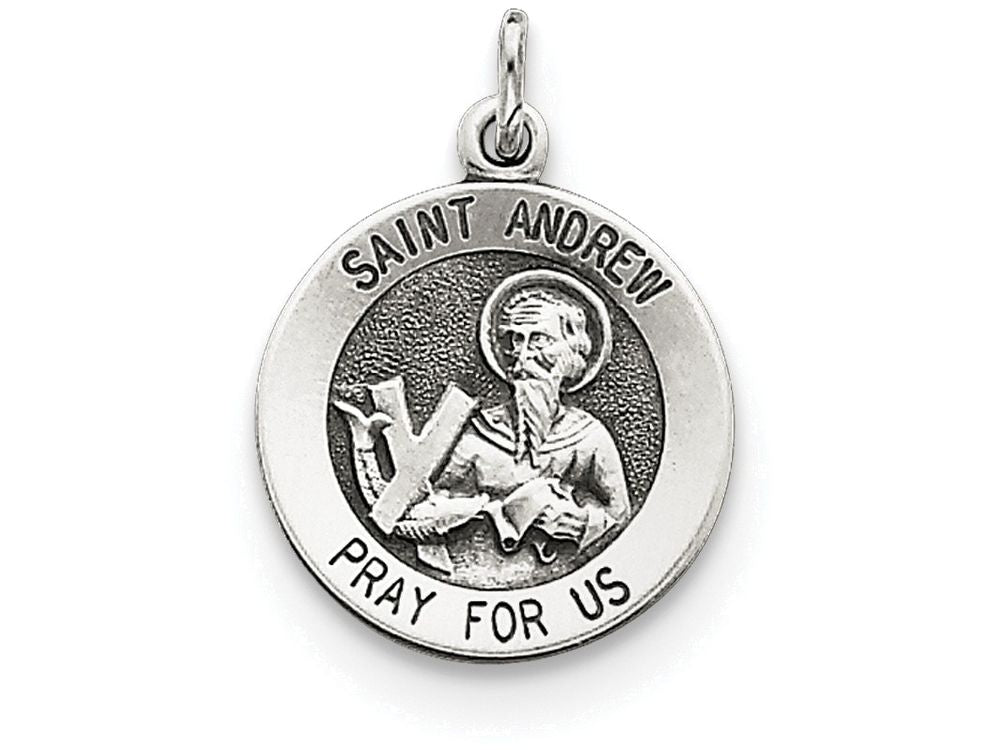 FJC Finejewelers Sterling Silver Antiqued Saint Andrew Medal Pendant Necklace - Chain Included