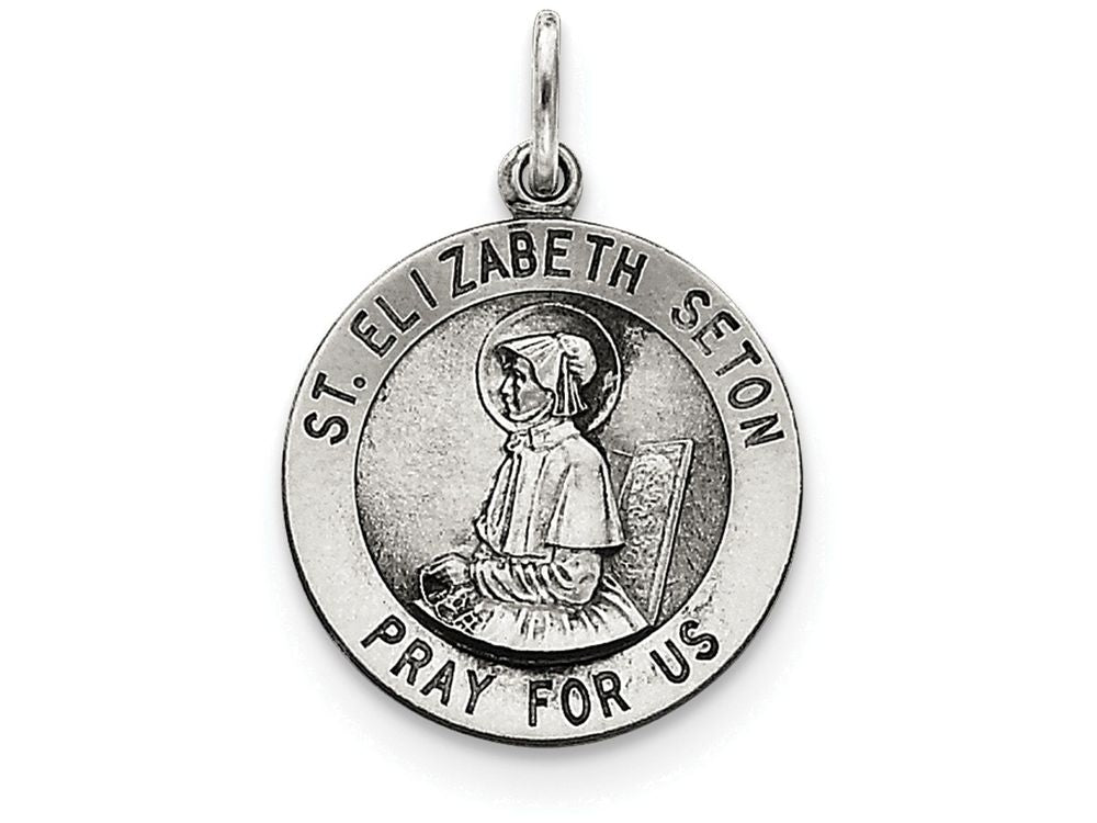 FJC Finejewelers Sterling Silver Antiqued Saint Elizabeth Seton Medal Pendant Necklace - Chain Included