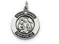 FJC Finejewelers Sterling Silver Antiqued Saint Anne Medal Pendant Necklace - Chain Included