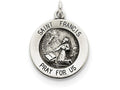 FJC Finejewelers Sterling Silver Antiqued Saint Francis Medal Pendant Necklace - Chain Included