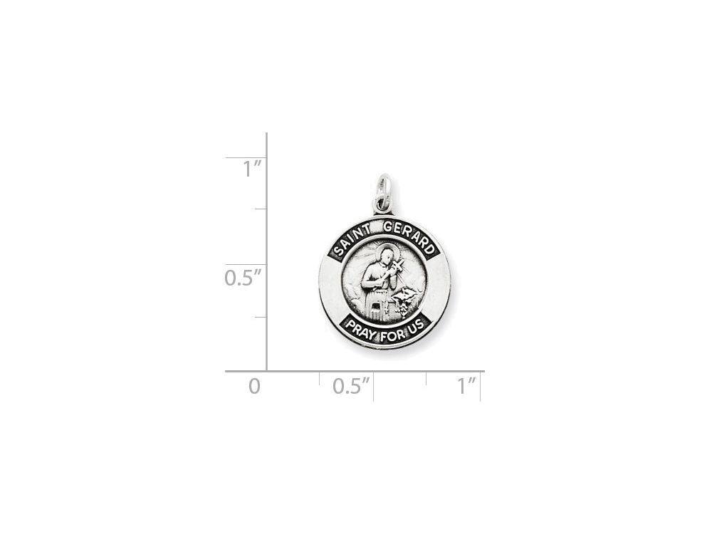 FJC Finejewelers Sterling Silver Antiqued St. Gerard Medal Pendant Necklace - Chain Included