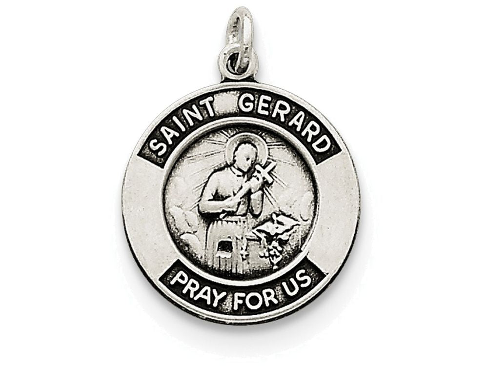 FJC Finejewelers Sterling Silver Antiqued St. Gerard Medal Pendant Necklace - Chain Included