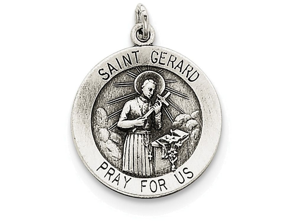 FJC Finejewelers Sterling Silver Antiqued Saint Gerard Medal Pendant Necklace - Chain Included