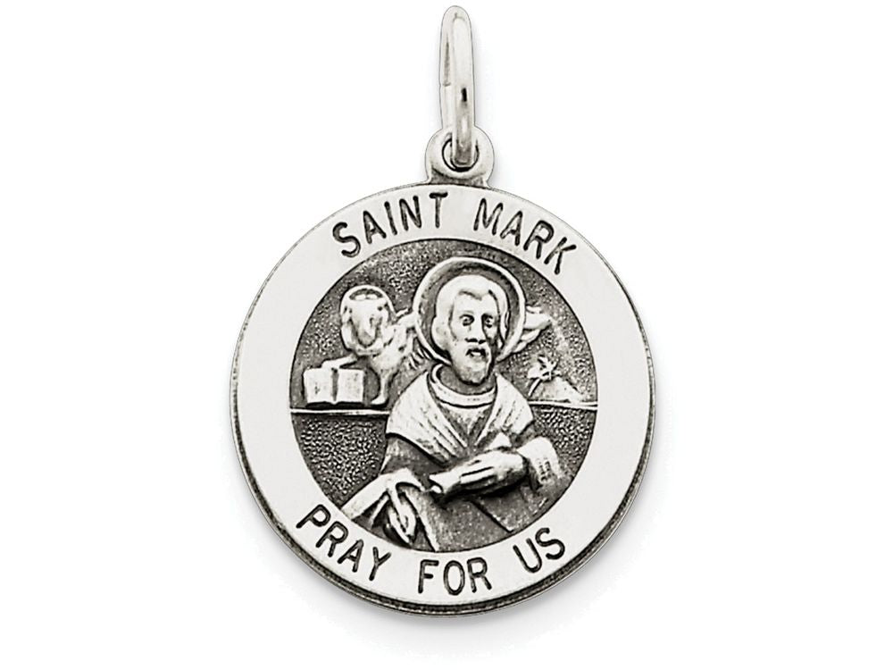 FJC Finejewelers Sterling Silver Antiqued Saint Mark Medal Pendant Necklace - Chain Included