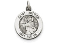 FJC Finejewelers Sterling Silver Antiqued Saint Matthew Medal Pendant Necklace - Chain Included