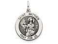 FJC Finejewelers Sterling Silver Antiqued Saint Matthew Medal Pendant Necklace - Chain Included