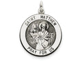FJC Finejewelers Sterling Silver Antiqued Saint Matthew Medal Pendant Necklace - Chain Included