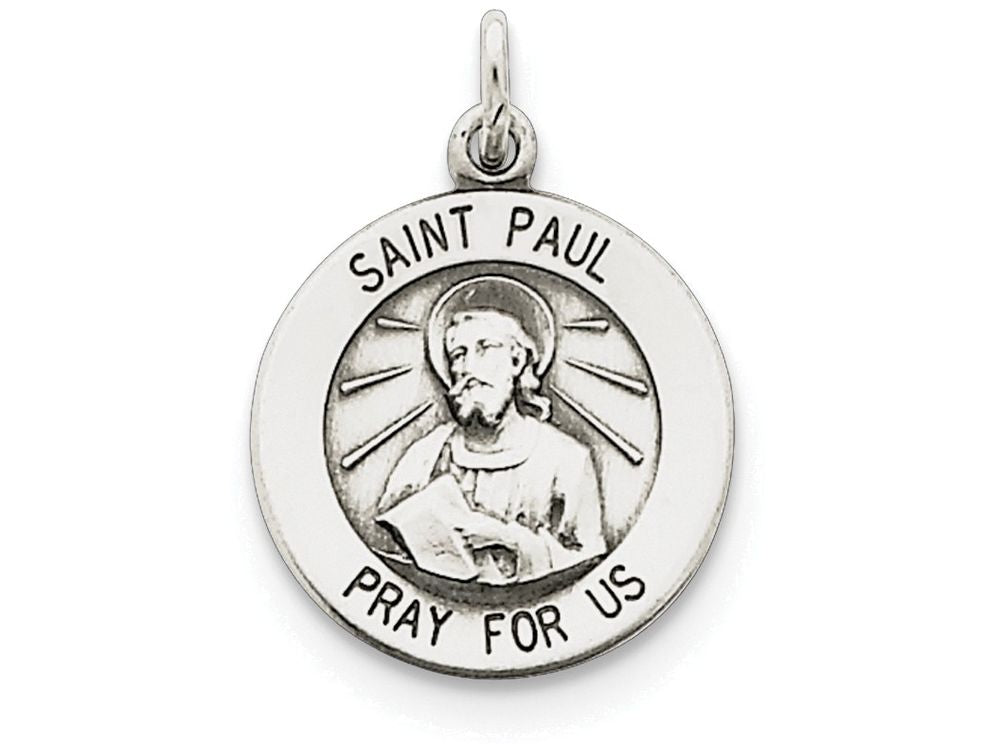 FJC Finejewelers Sterling Silver Antiqued Saint Paul Medal Pendant Necklace - Chain Included
