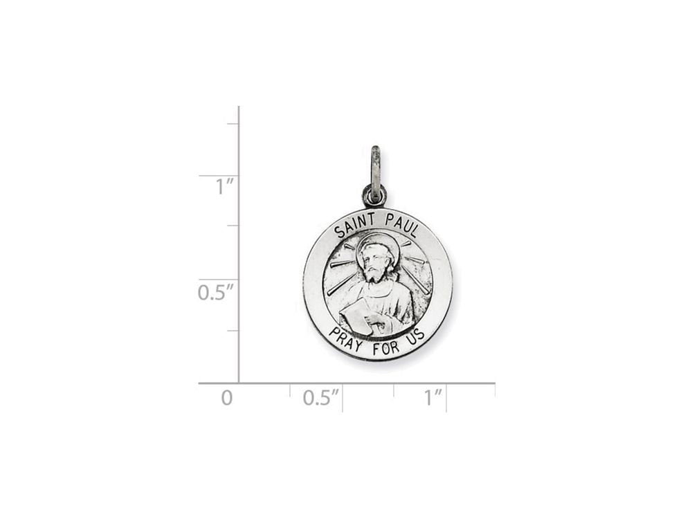 FJC Finejewelers Sterling Silver Antiqued Saint Paul Medal Pendant Necklace - Chain Included