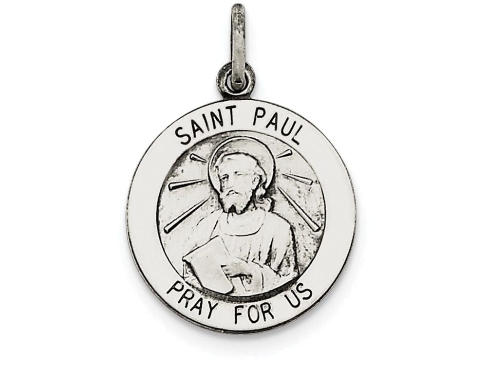 FJC Finejewelers Sterling Silver Antiqued Saint Paul Medal Pendant Necklace - Chain Included