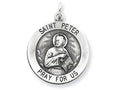 FJC Finejewelers Sterling Silver Antiqued Saint Peter Medal Pendant Necklace - Chain Included