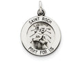 FJC Finejewelers Sterling Silver Antiqued Saint Roch Medal Pendant Necklace - Chain Included