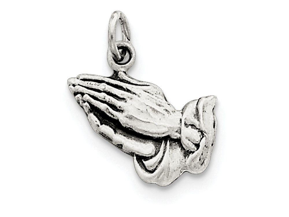 FJC Finejewelers Sterling Silver Antiqued Praying Hands Charm