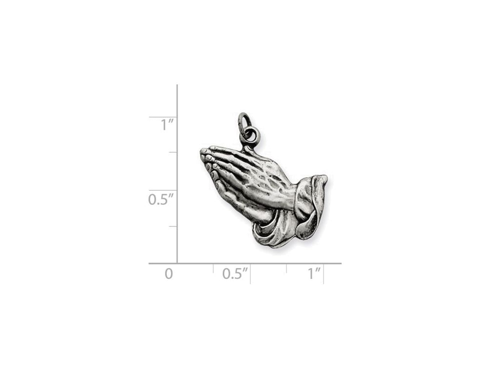 FJC Finejewelers Sterling Silver Antiqued Praying Hands Charm